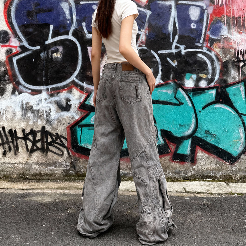 Cotton and polyester street wear wholesale mid-waist custom enzyme-washed boyfriend jeans for winter men