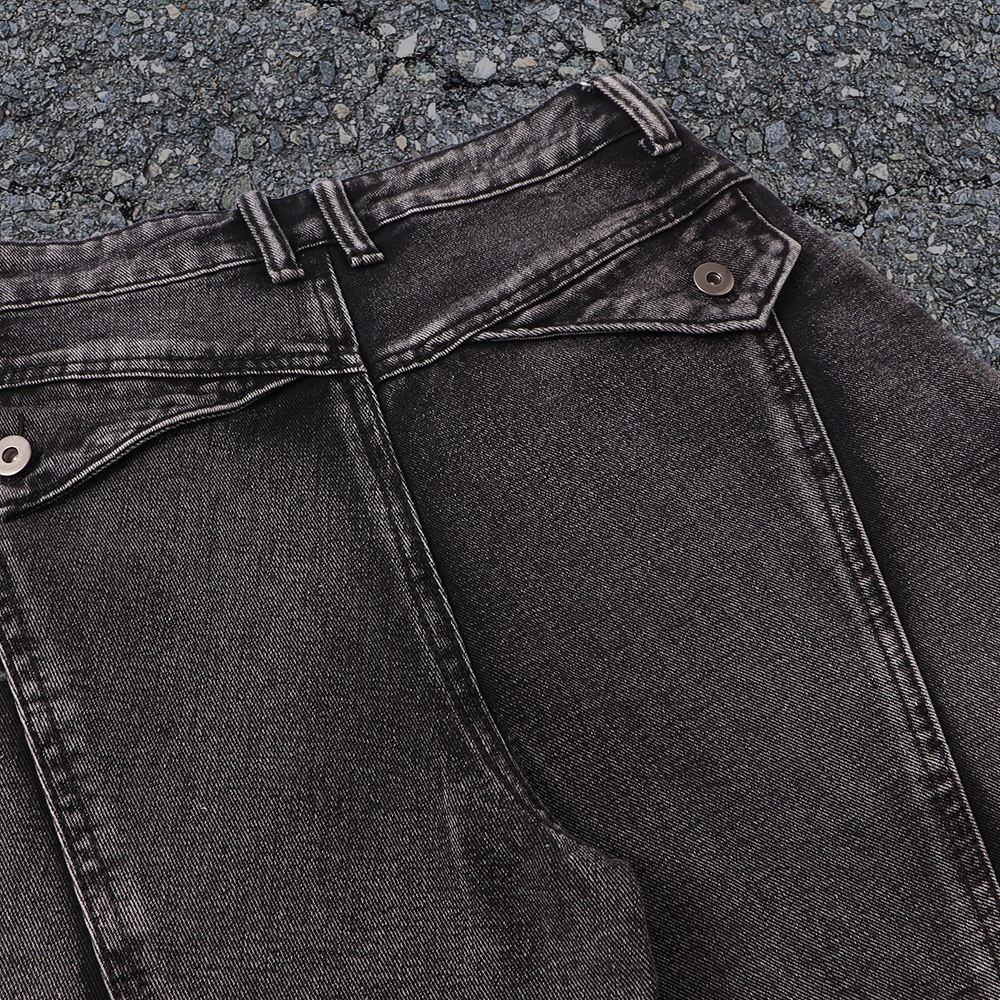 Custom-made cotton and polyester fiber men's loose jeans with 3D side pockets for washing, Uomo men's denim jeans for autumn and winter