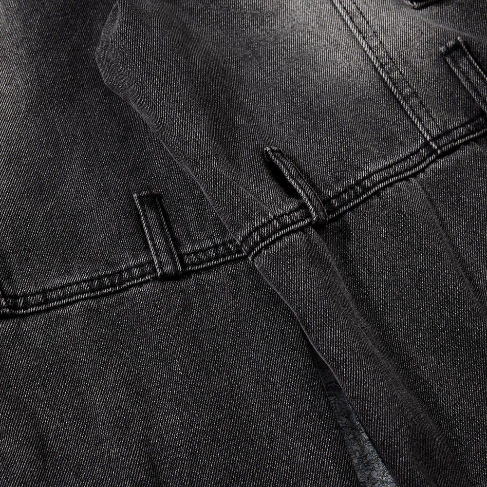 High-quality wholesale custom-made high-waisted flared pants, side pockets, streetwear, boyfriend style ribbon tassels, 100% cotton light-colored jeans