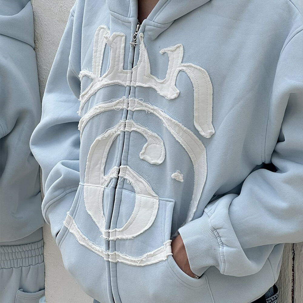 Super Ling sportswear pants set and super large zipper hoodie set, men's high-quality cotton custom sportswear, men's sportswear