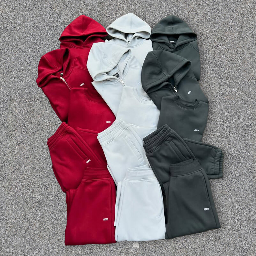 Wholesale custom sports loose 500 Gsm polyester-cotton quick-drying men's and women's universal winter sportswear & wide-leg pants set