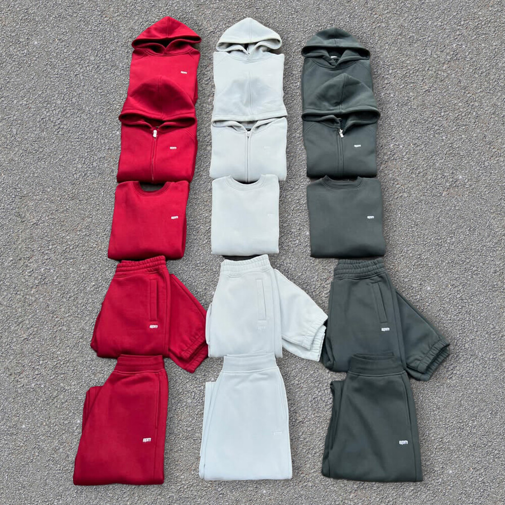 Wholesale custom sports loose 500 Gsm polyester-cotton quick-drying men's and women's universal winter sportswear & wide-leg pants set