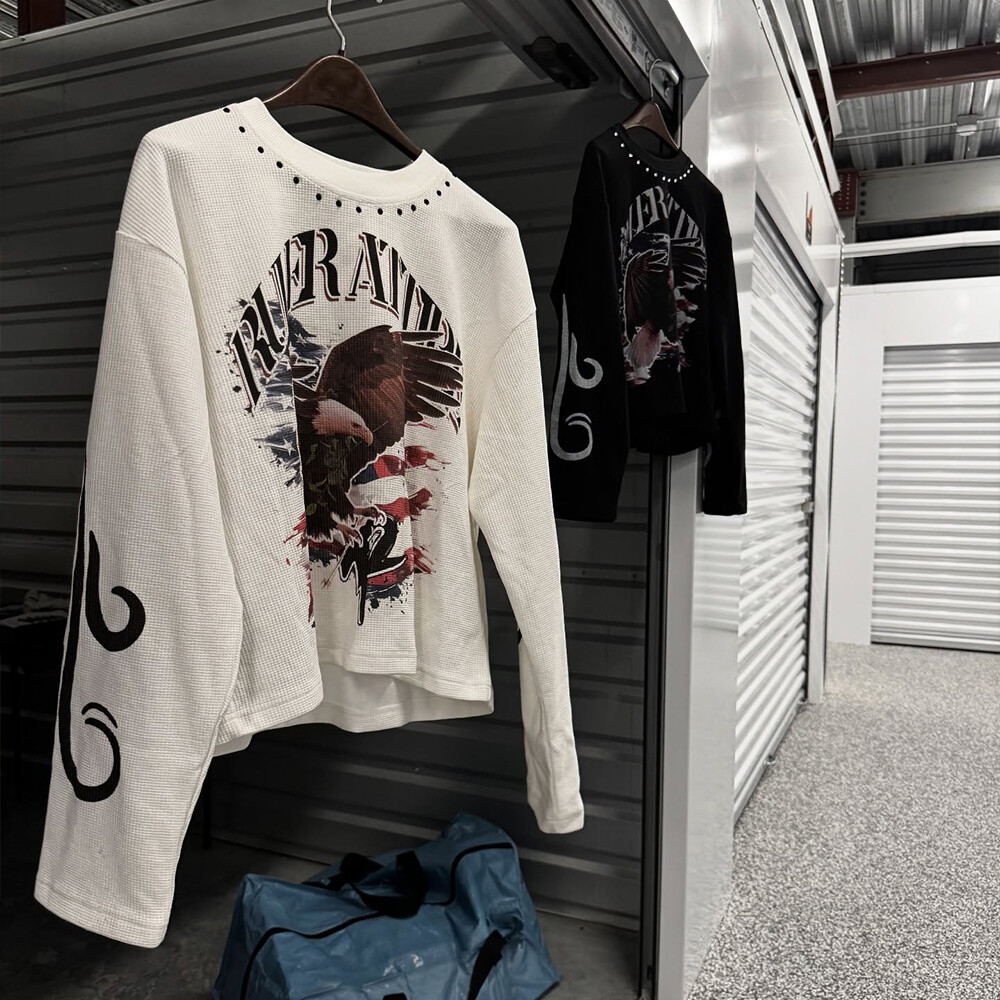 Fashionable waffle shirt with animal patterns, custom-made men's polyester-cotton off-the-shoulder long-sleeved white streetwear, quick-drying