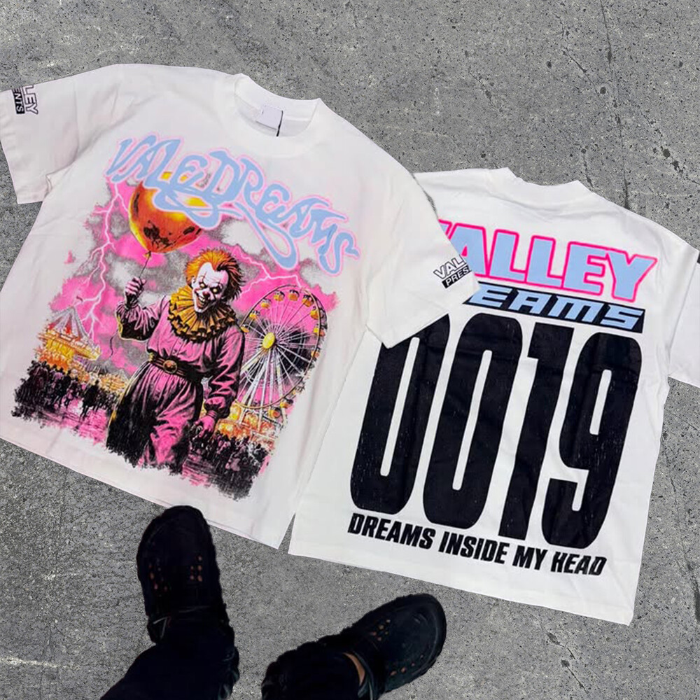 Wholesale custom white knitted sweatshirts and T-shirts made of cotton/polyester fabric, environmentally friendly and quick-drying, with Gothic patterns, high-quality for men