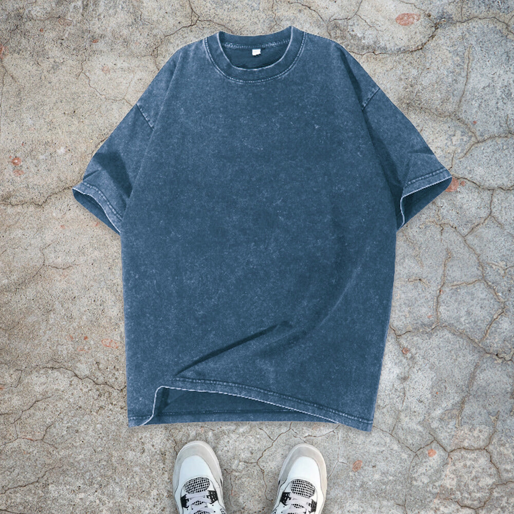 300 GSM polyester-cotton streetwear, oversized sport T-shirt, eco-friendly anti-pilling, custom-acid-washed, high-quality men's style