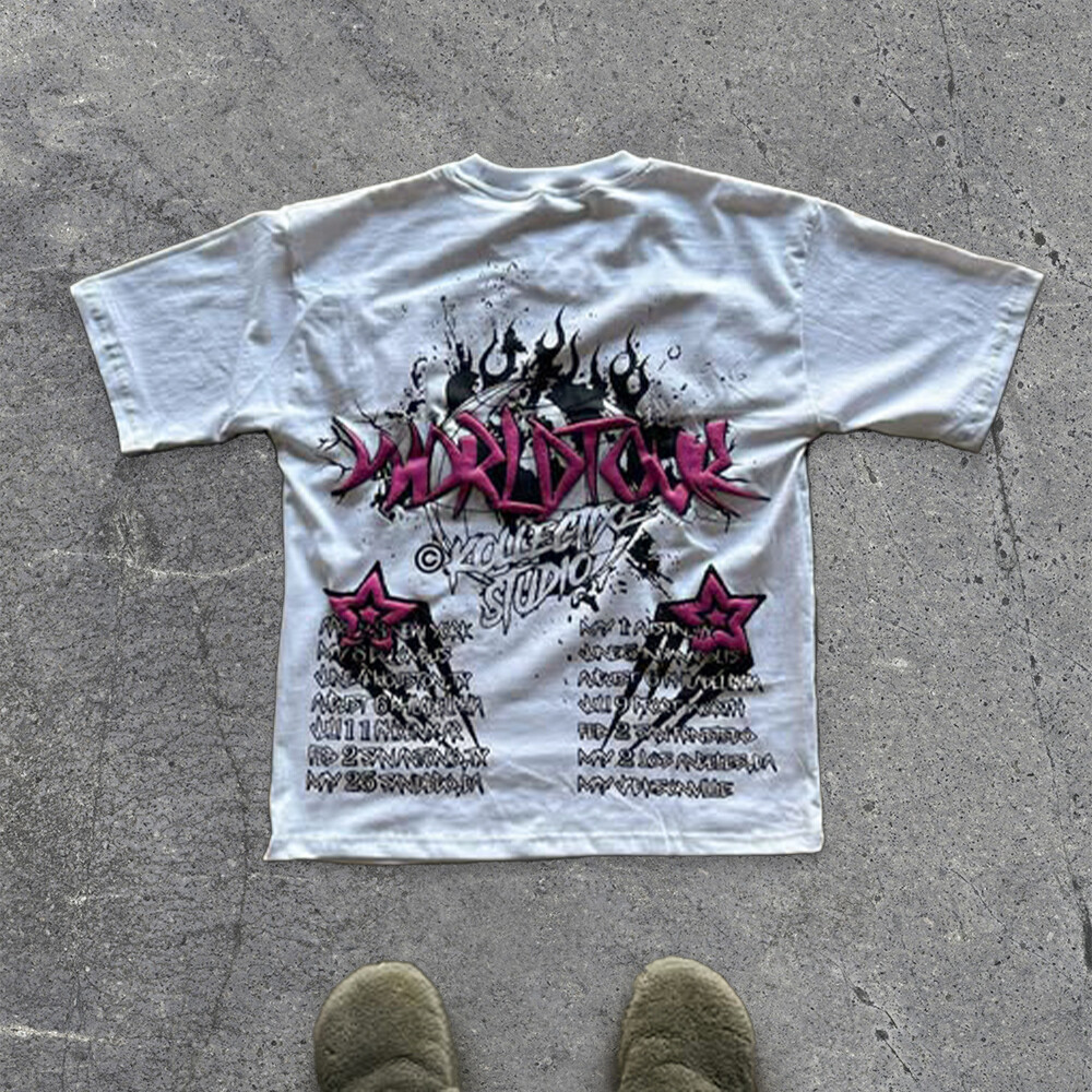 Wholesale 100% polyester fiber custom-made large Hell Star logo high-quality T-shirts with personalized printing wholesale customization