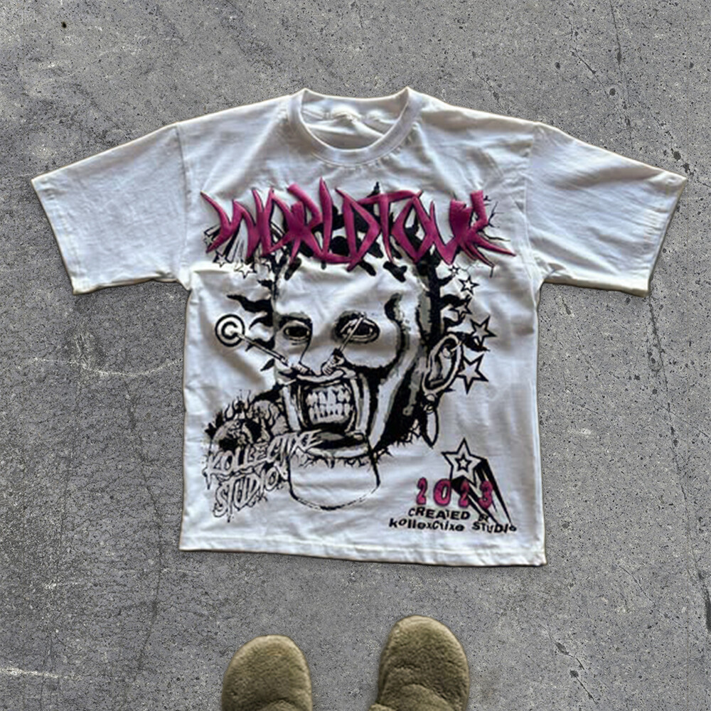 Wholesale 100% polyester fiber custom-made large Hell Star logo high-quality T-shirts with personalized printing wholesale customization