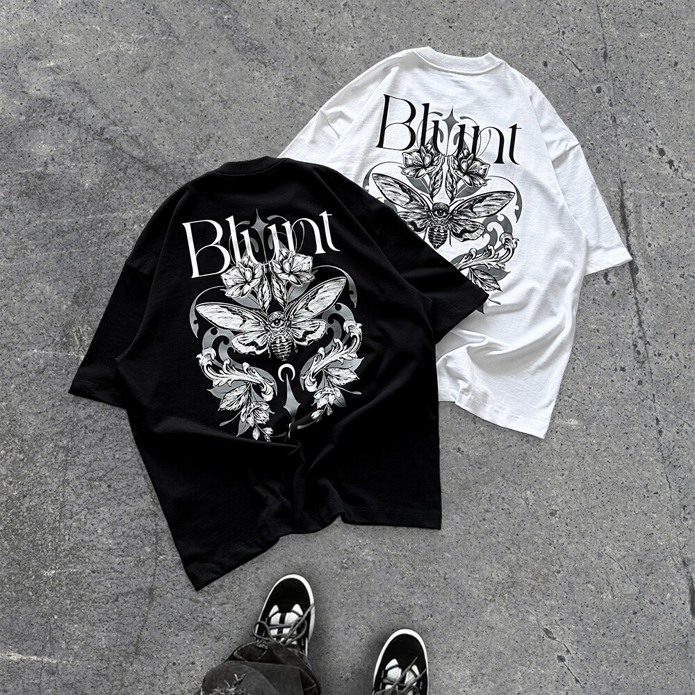 Chao Ling 100% cotton knitted T-shirt custom personalized screen-printed animal pattern logo men's retro black streetwear