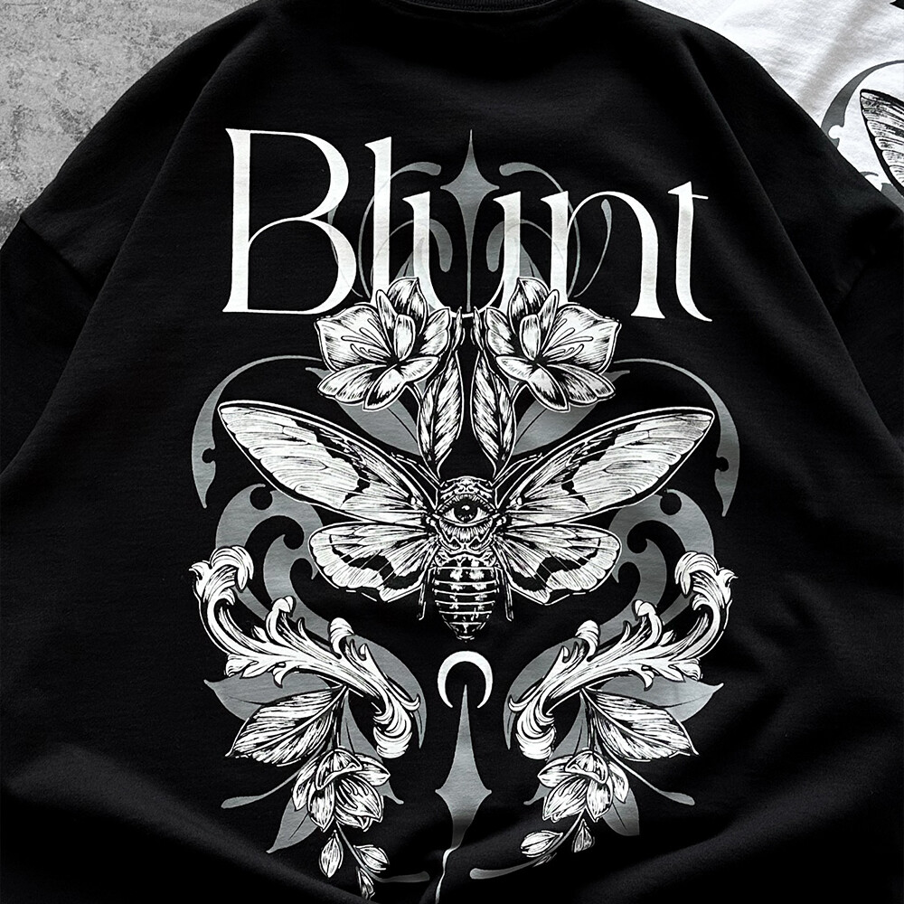 Chao Ling 100% cotton knitted T-shirt custom personalized screen-printed animal pattern logo men's retro black streetwear