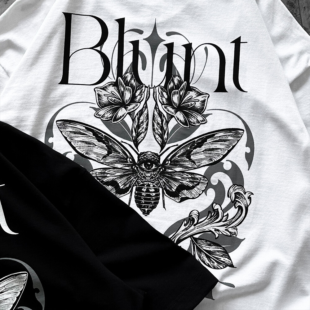 Chao Ling 100% cotton knitted T-shirt custom personalized screen-printed animal pattern logo men's retro black streetwear