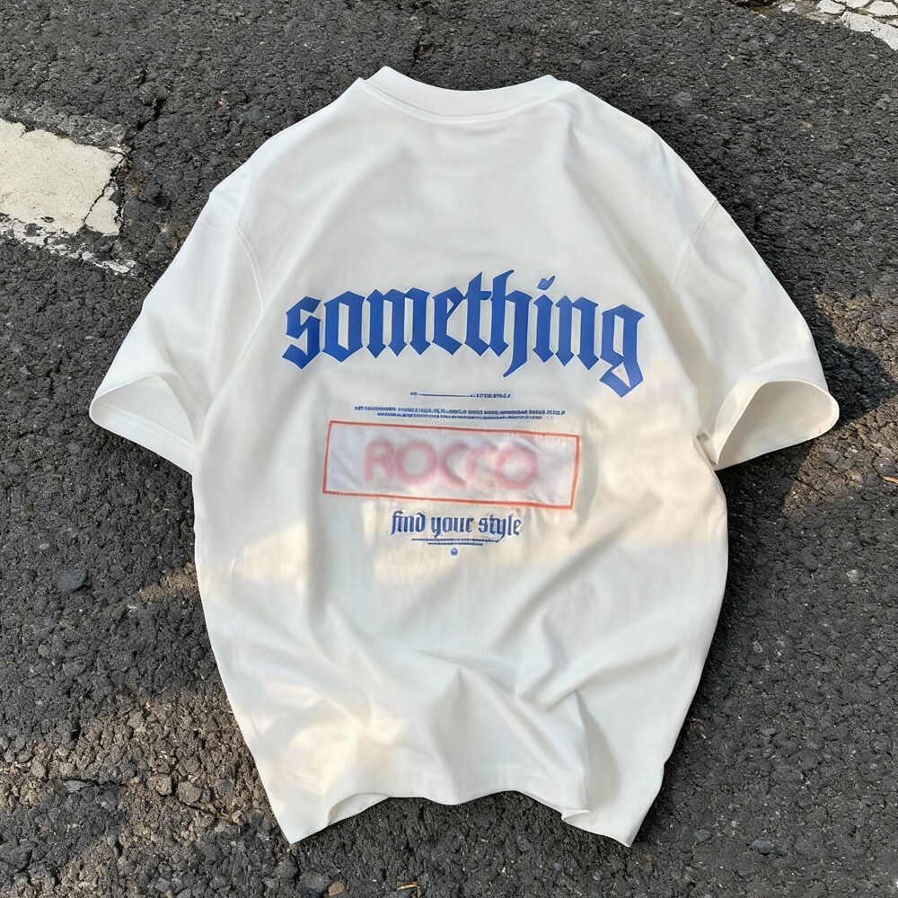 100% cotton wholesale knitted solid-color off-the-shoulder T-shirts, custom digital printed polka dot pattern street style T-shirts suitable for both men and women