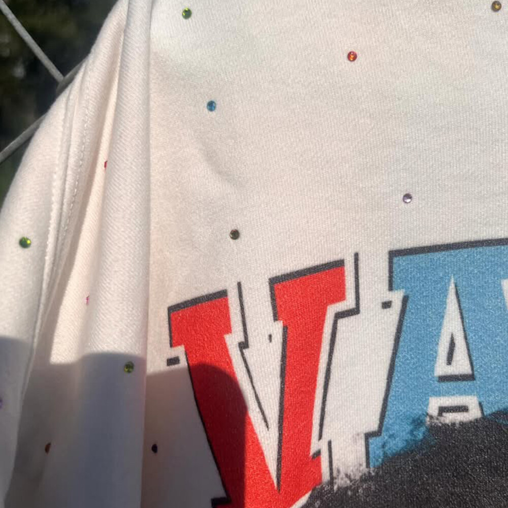 320 Gsm cotton knitted Gothic street style grey T-shirt, custom-made in bulk with rhindiamond and retro print, regular fit, high quality for men