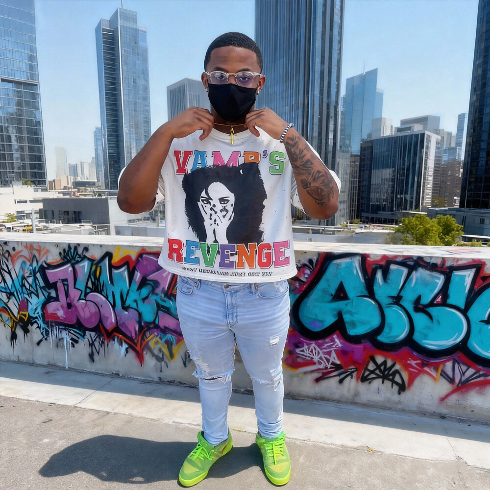 320 Gsm cotton knitted Gothic street style grey T-shirt, custom-made in bulk with rhindiamond and retro print, regular fit, high quality for men