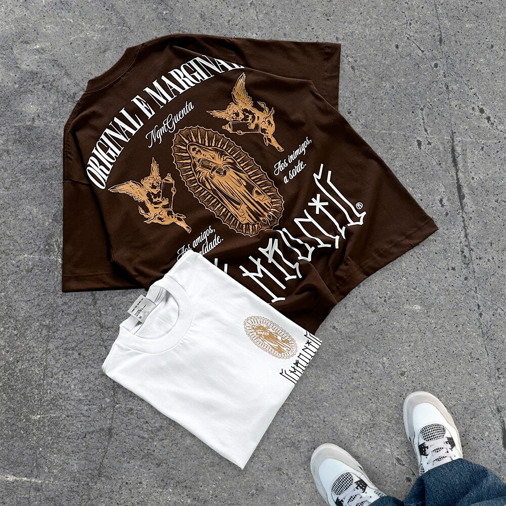 230-600gsm custom anime logo 100% cotton knitted breathable street style men's large-sized high-quality comfortable T-shirt