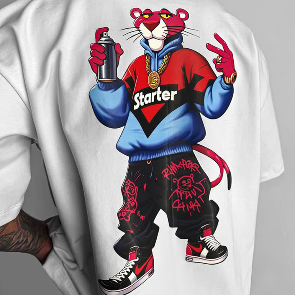 380 Gsm designer men's regular fitted knitted eco-friendly cotton custom-made polka dot printed T-shirt of high quality