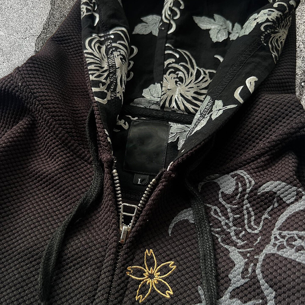 500 Gsm 100% cotton zipper hoodie, custom waffle pattern and digital print DTG hoodie, high-quality winter and autumn