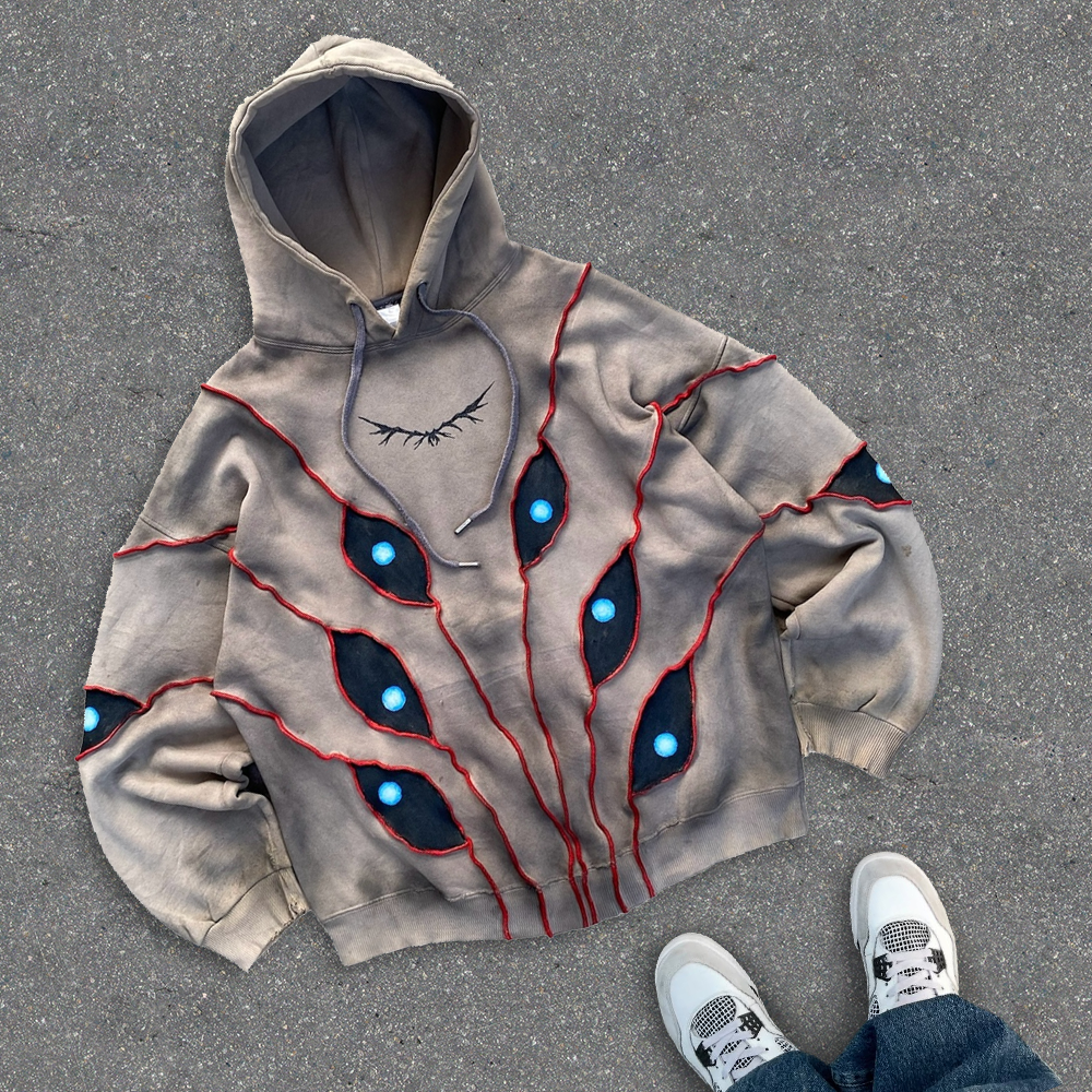 100% cotton 600gsm heavy-washed wholesale streetwear custom-made oversized patchwork hoodie Pria men's winter