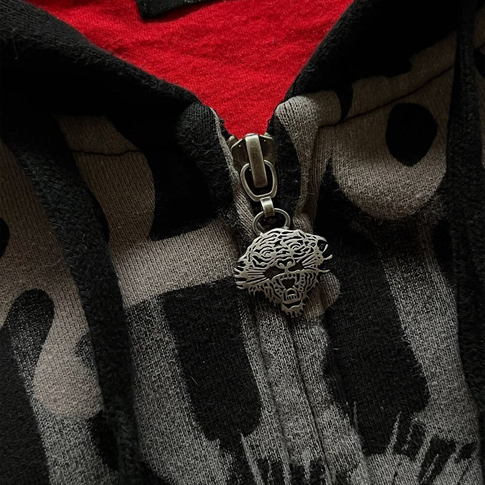 Winter silk-screen printed embroidered rhinestone sweatshirt custom 600gsm polyester fabric loose zipper hoodie unisex oversized logo