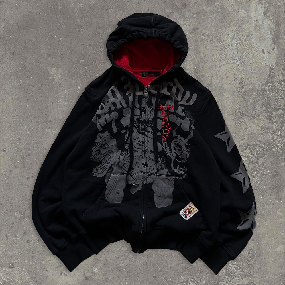 Winter silk-screen printed embroidered rhinestone sweatshirt custom 600gsm polyester fabric loose zipper hoodie unisex oversized logo