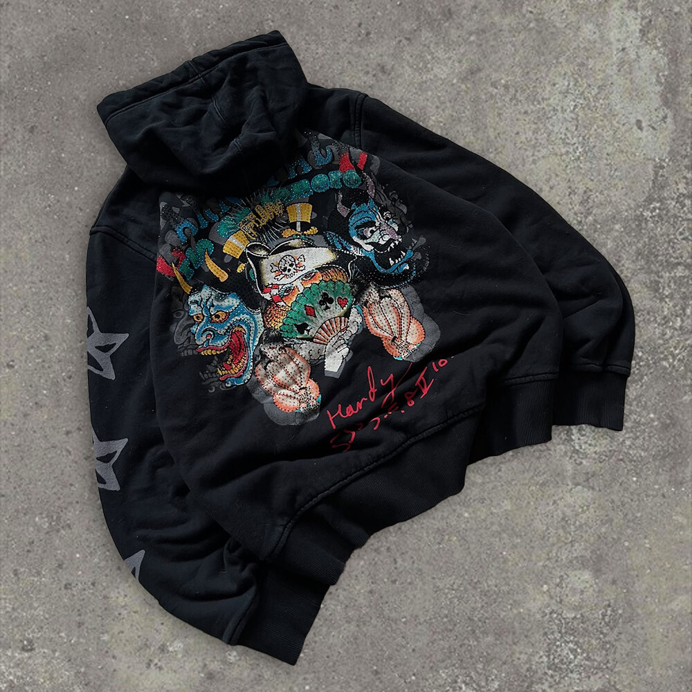 Winter silk-screen printed embroidered rhinestone sweatshirt custom 600gsm polyester fabric loose zipper hoodie unisex oversized logo