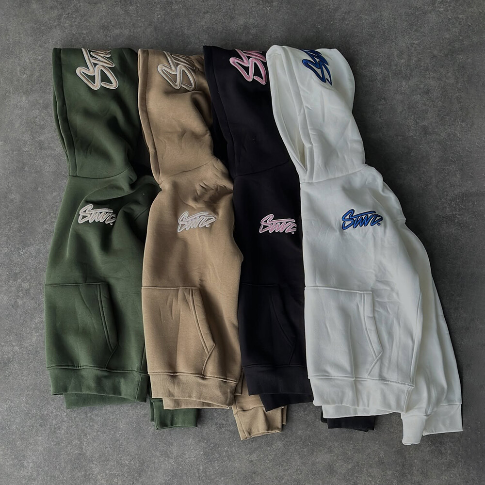 Chao Ling Wholesale custom embroidered logo 600gsm 100% pure cotton extra-large inner lining pullover hoodie Sweatshirt high quality