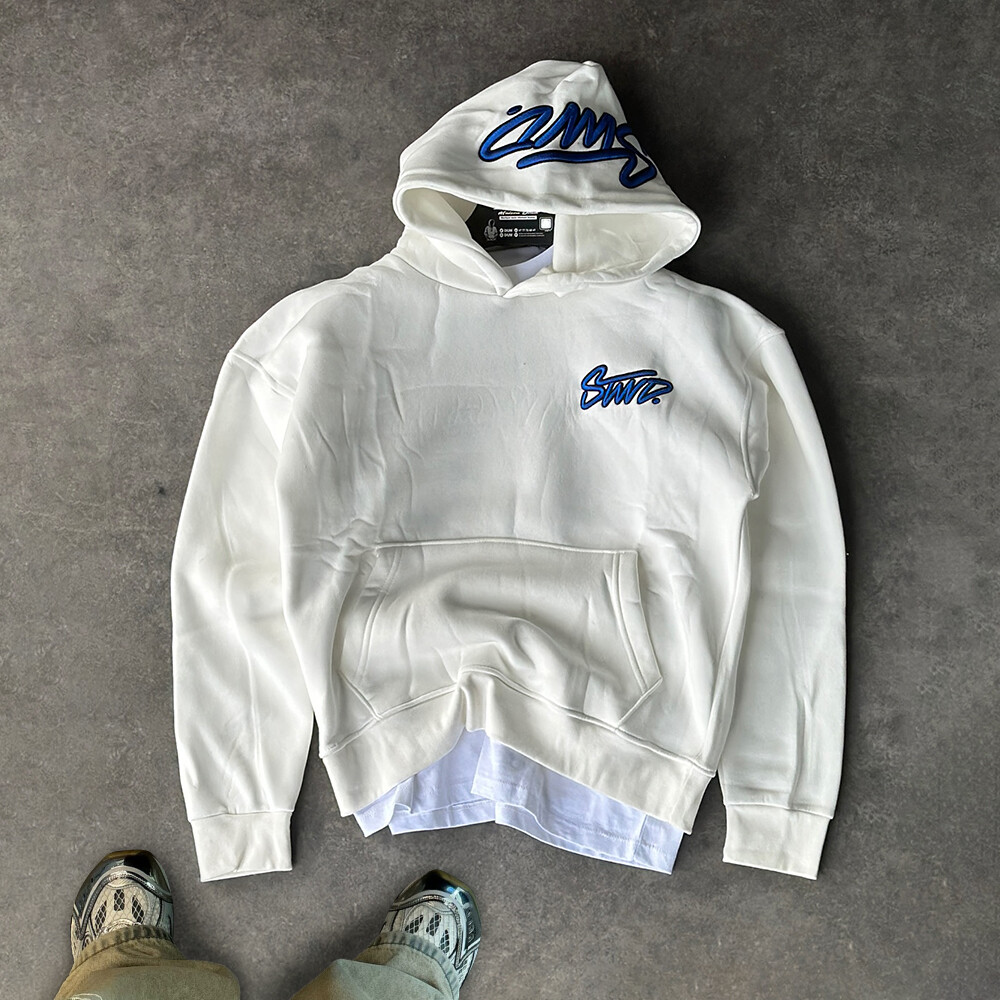 Chao Ling Wholesale custom embroidered logo 600gsm 100% pure cotton extra-large inner lining pullover hoodie Sweatshirt high quality