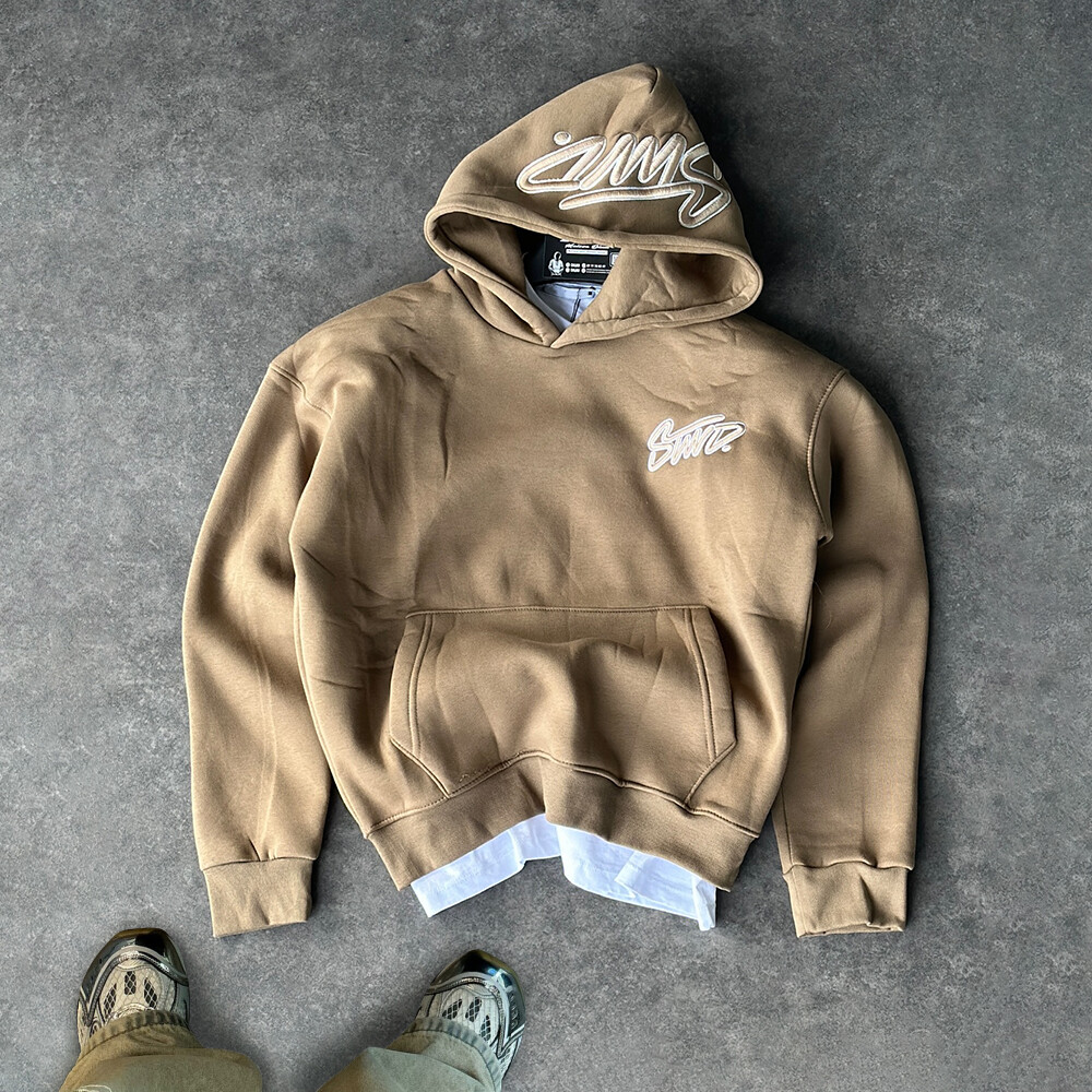 Chao Ling Wholesale custom embroidered logo 600gsm 100% pure cotton extra-large inner lining pullover hoodie Sweatshirt high quality