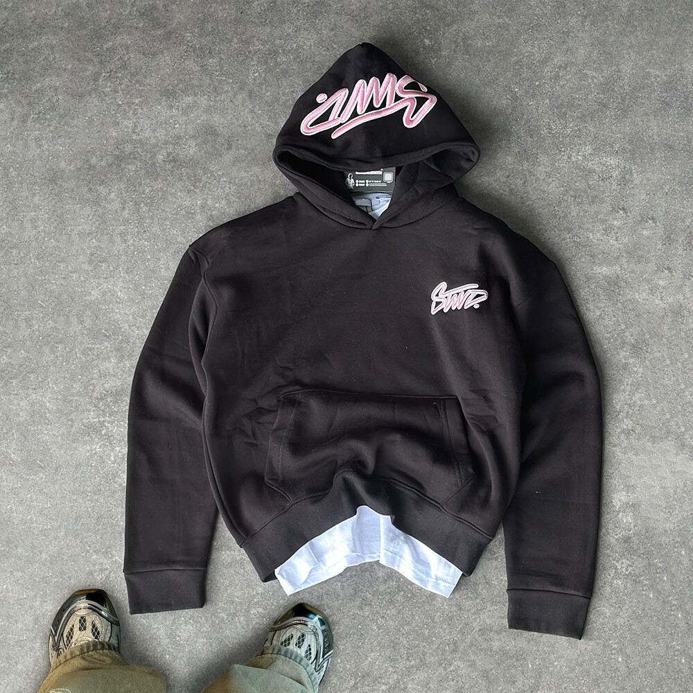 Chao Ling Wholesale custom embroidered logo 600gsm 100% pure cotton extra-large inner lining pullover hoodie Sweatshirt high quality