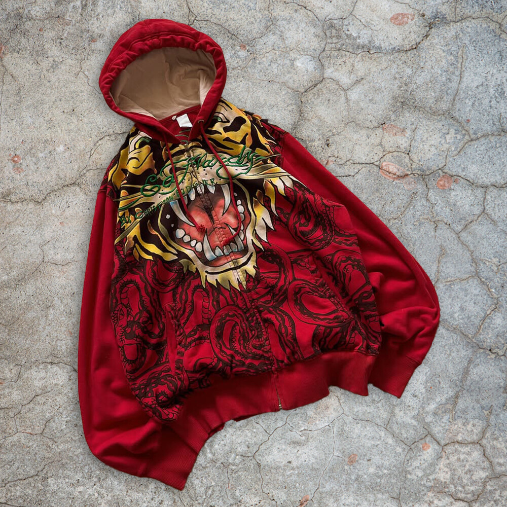 All animal-printed heavyweight zipper square thick plus-size custom men's oversized embroidered 100% cotton hooded sweatshirts and sweatshirts