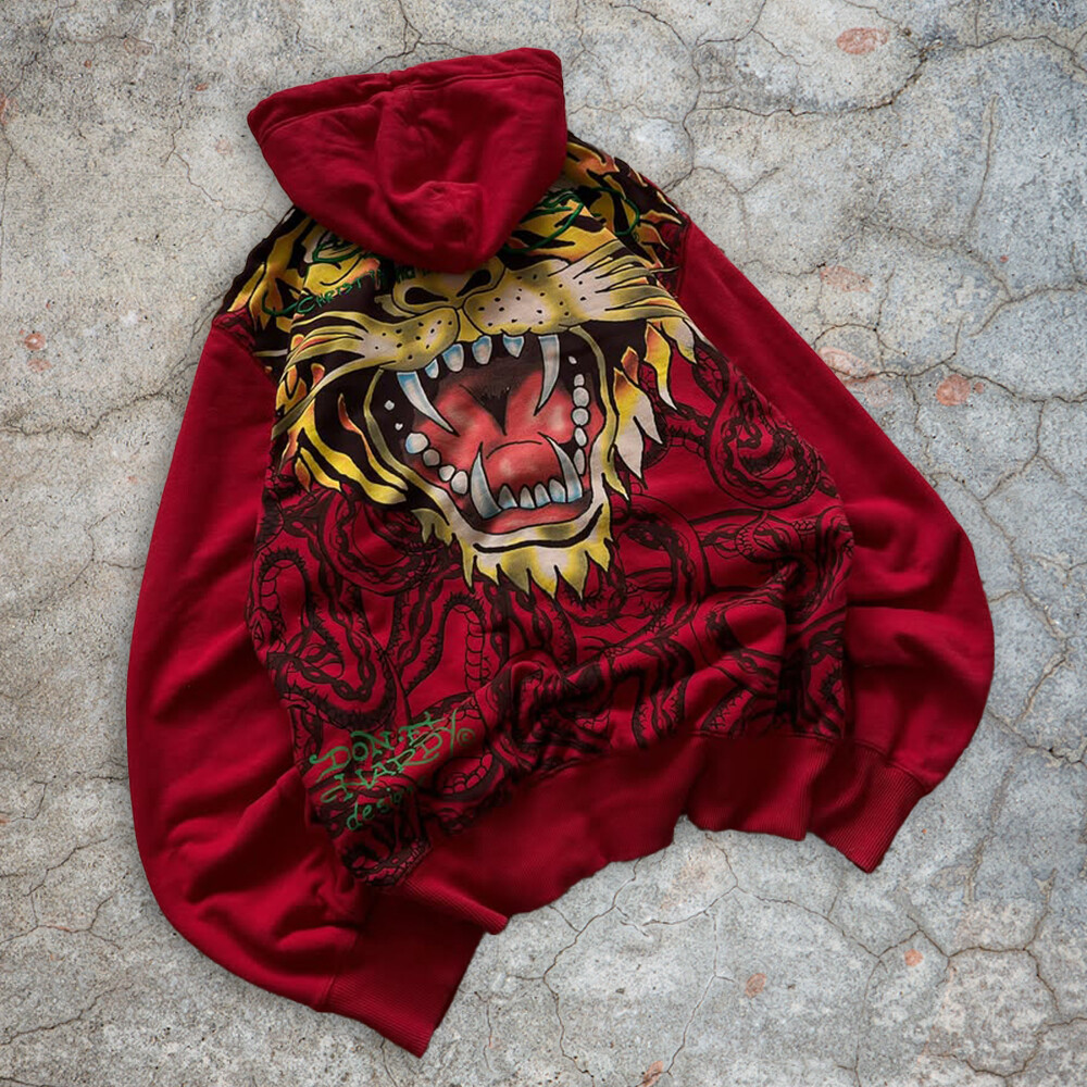 All animal-printed heavyweight zipper square thick plus-size custom men's oversized embroidered 100% cotton hooded sweatshirts and sweatshirts