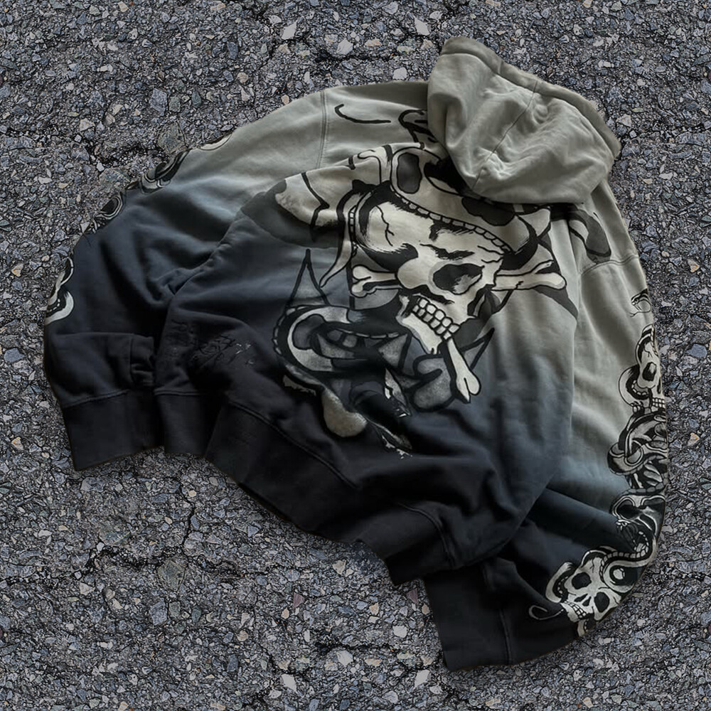 Wholesale custom animal logo 100% polyester fabric men's oversized Gothic streetwear hoodies and sweatshirts for autumn