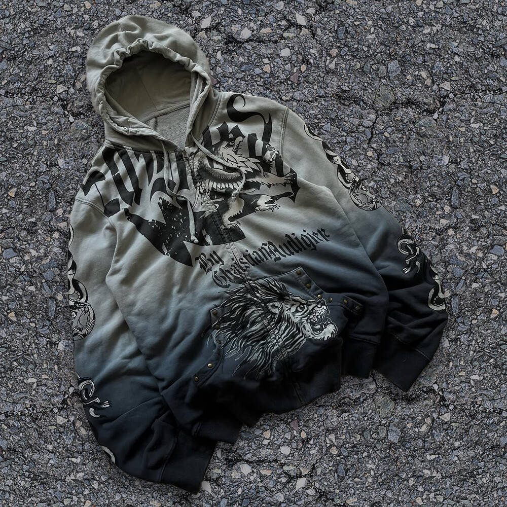 Wholesale custom animal logo 100% polyester fabric men's oversized Gothic streetwear hoodies and sweatshirts for autumn