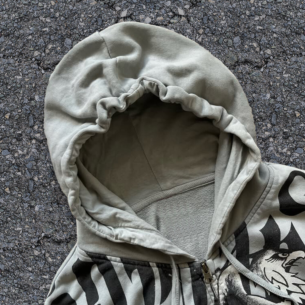 Wholesale custom animal logo 100% polyester fabric men's oversized Gothic streetwear hoodies and sweatshirts for autumn