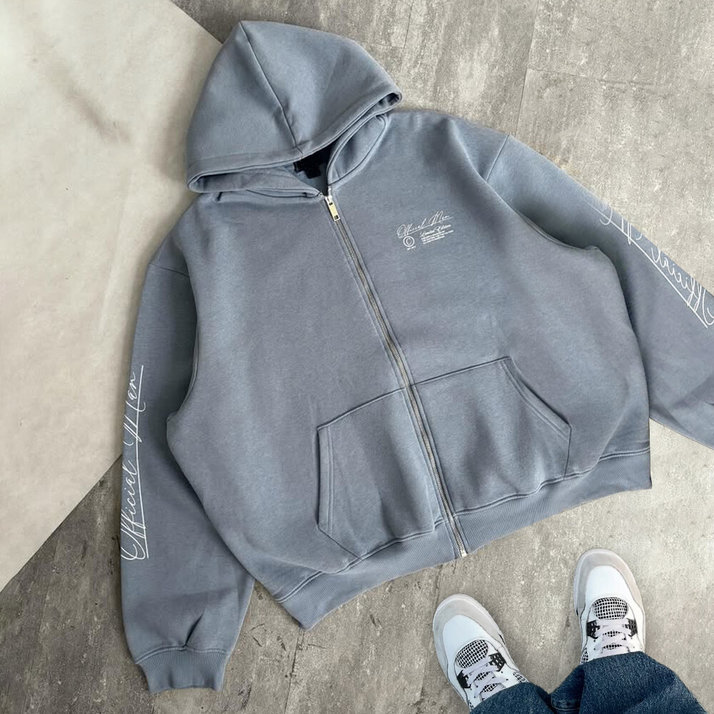 Loose cotton Merino wool winter sweatshirt, loose and fitted, thick 420-gram men's hoodie, designer, high-quality and personalized