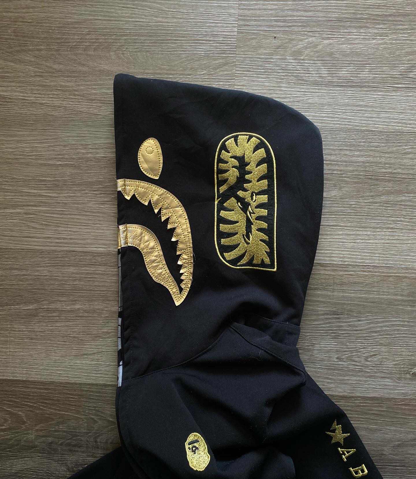 Winter streetwear embroidered men's oversized high-quality 1000Gsm full-face custom zipper hoodie black Hell Star 1.1 pocket