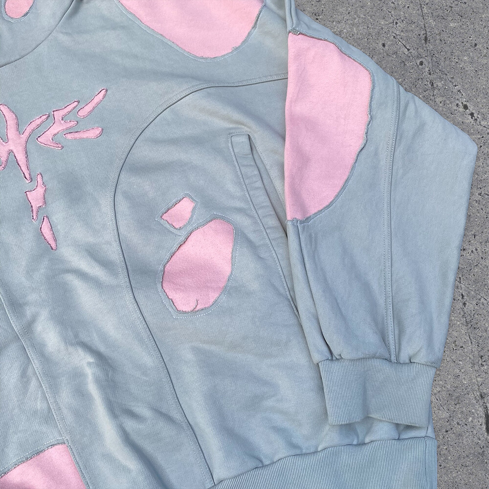 Super Ling 100% polyester fabric 300, 400, 420 Gsm custom sublimation Super Dalian hoodie autumn retro patchwork for men