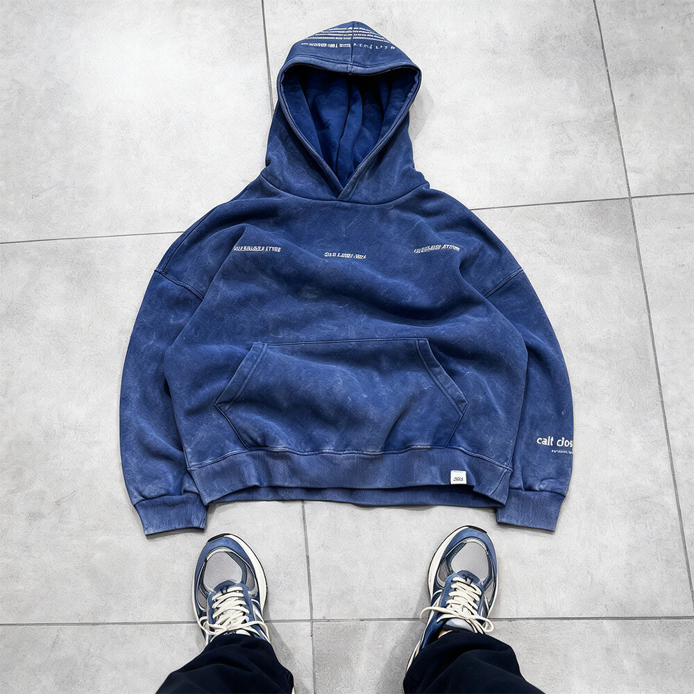 Custom-made winter men's oversized 600, 800, 1000gsm cotton-polyester fabric sweatshirts, embossed acid-washed pullovers and hoodies