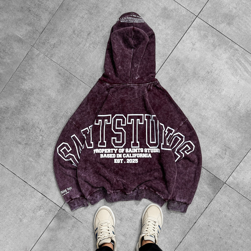 Custom-made winter men's oversized 600, 800, 1000gsm cotton-polyester fabric sweatshirts, embossed acid-washed pullovers and hoodies