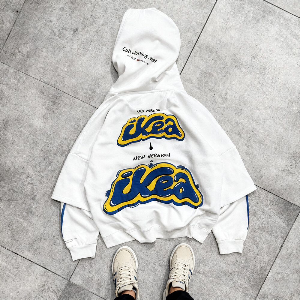 Super Spirit Winter 600gsm 100% cotton Super Street sportswear Plain color Custom Imitation two-piece set Appliquet embroidery pullover