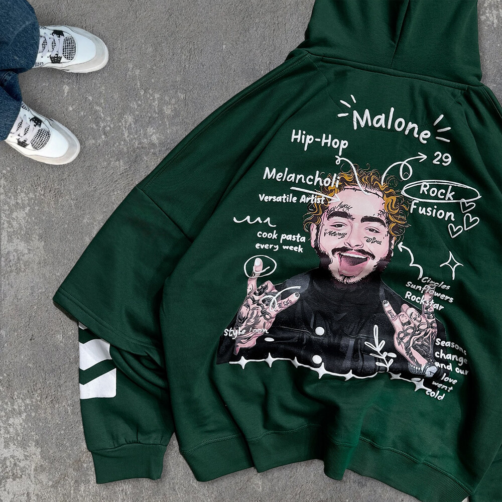 Super Spirit Winter 600gsm 100% cotton Super Street sportswear Plain color Custom Imitation two-piece set Appliquet embroidery pullover