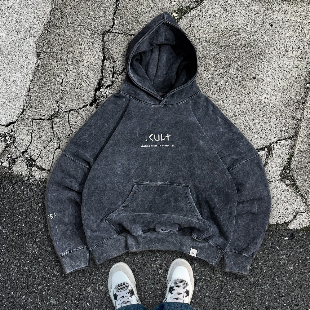 400, 420, 500gsm 100% cotton oversized Y2K acid-washed pullover hoodie custom men's streetwear manufacturer autumn and winter