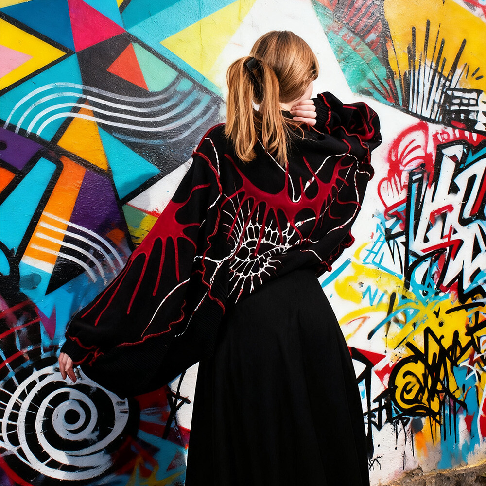 Custom-made oversized animal-printed sweatshirts for both men and women, cotton-polyester pullover sleeves, designer hoodies for autumn and winter