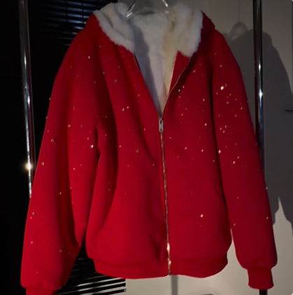 Water diamond polyester-cotton French loop custom zipper hoodie, high-quality anti-wrinkle, suitable for both men and women in autumn and winter