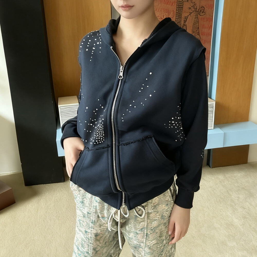 800gsm oversized washable 100% cotton water diamond hoodie, custom zipper hoodie, logo solid color hoodie, unisex, high quality