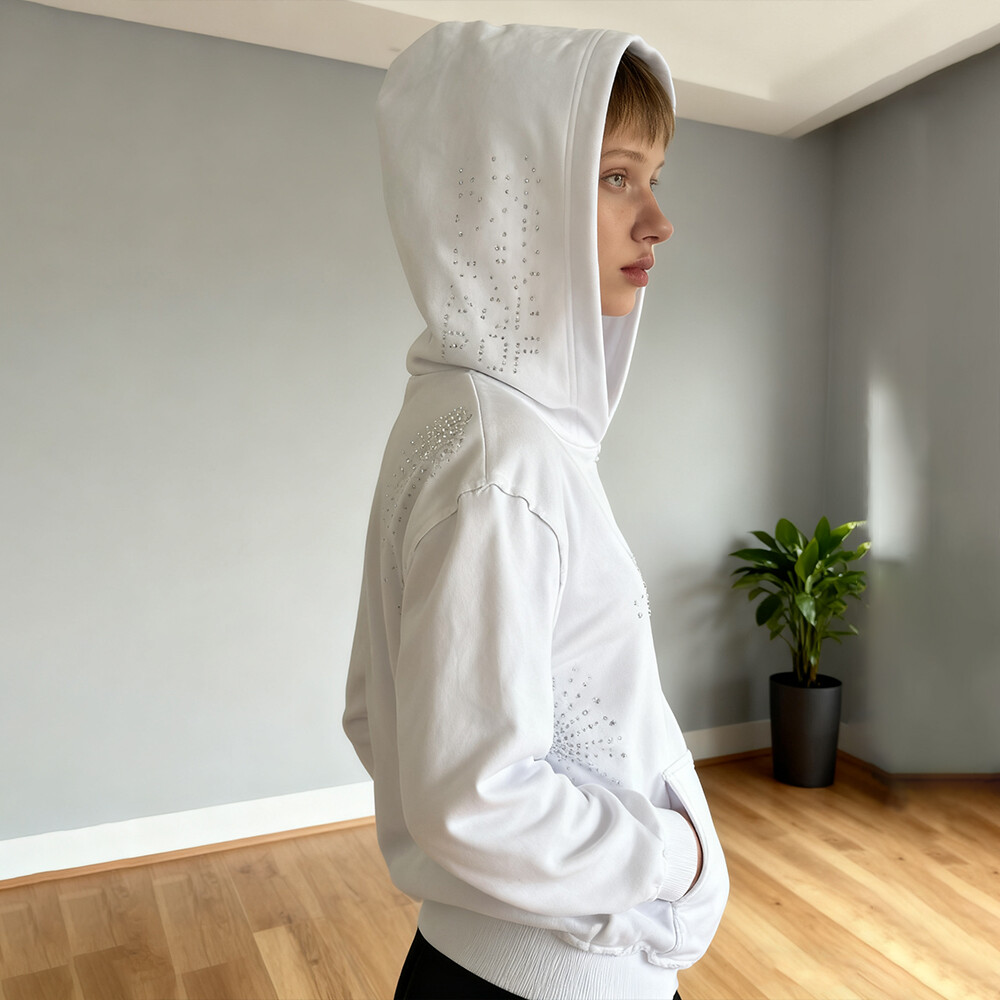 800gsm oversized washable 100% cotton water diamond hoodie, custom zipper hoodie, logo solid color hoodie, unisex, high quality