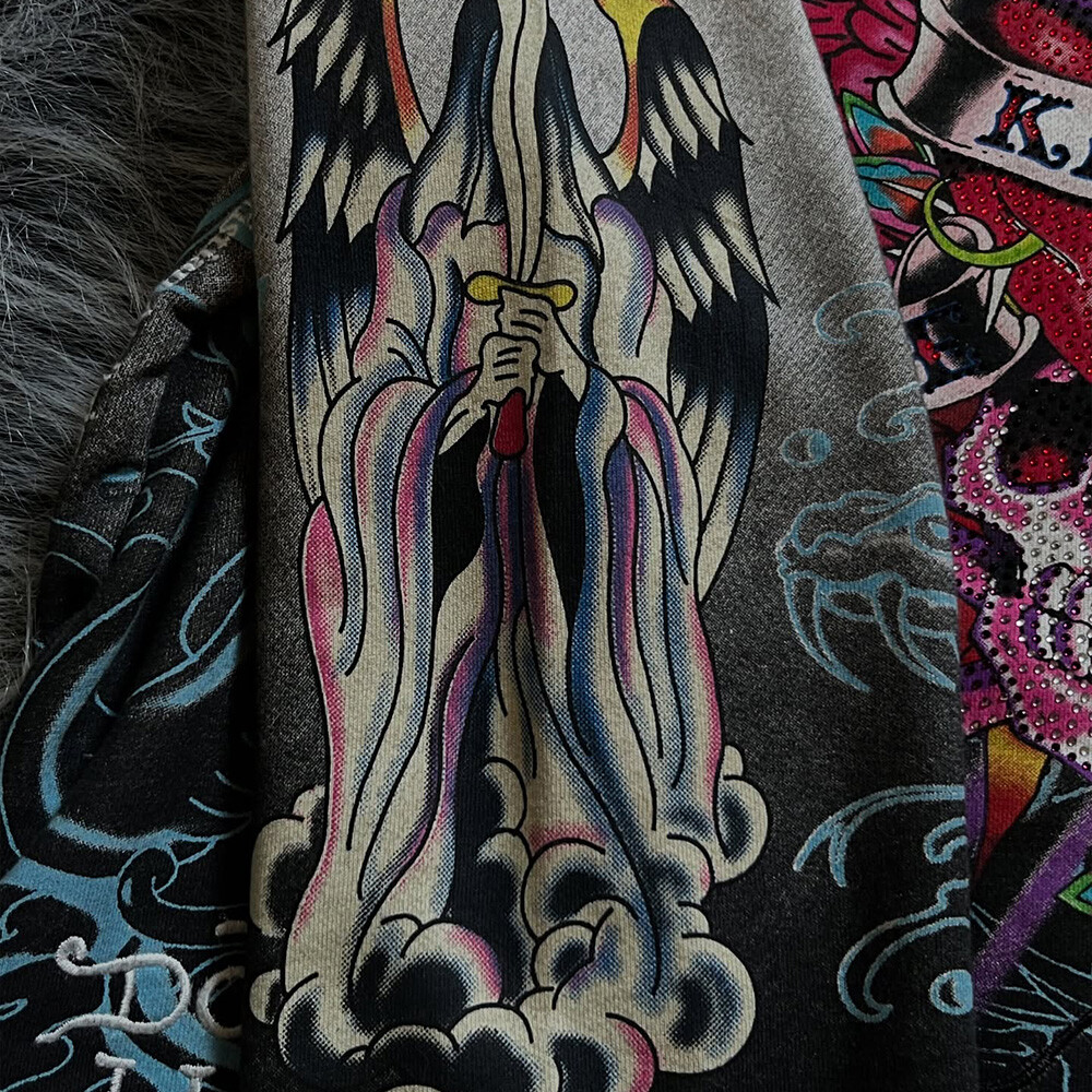 480gsm custom water diamond 3D embroidery embossing digital printing winter pullover, men's oversized animal luxury hoodie