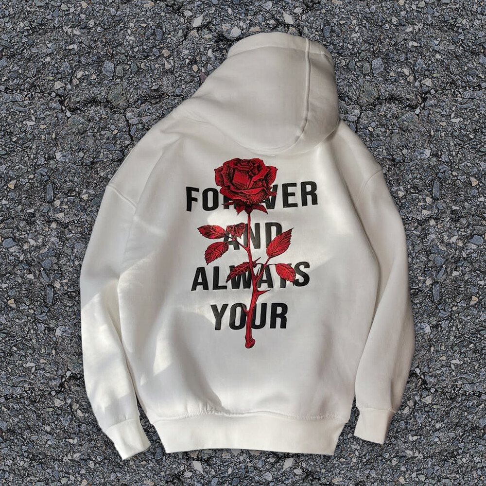 Custom-made thick and luxurious hoodies 500-1000 Gsm, custom-made 100% cotton men's pullover sweatshirt, suitable for letters and flowers