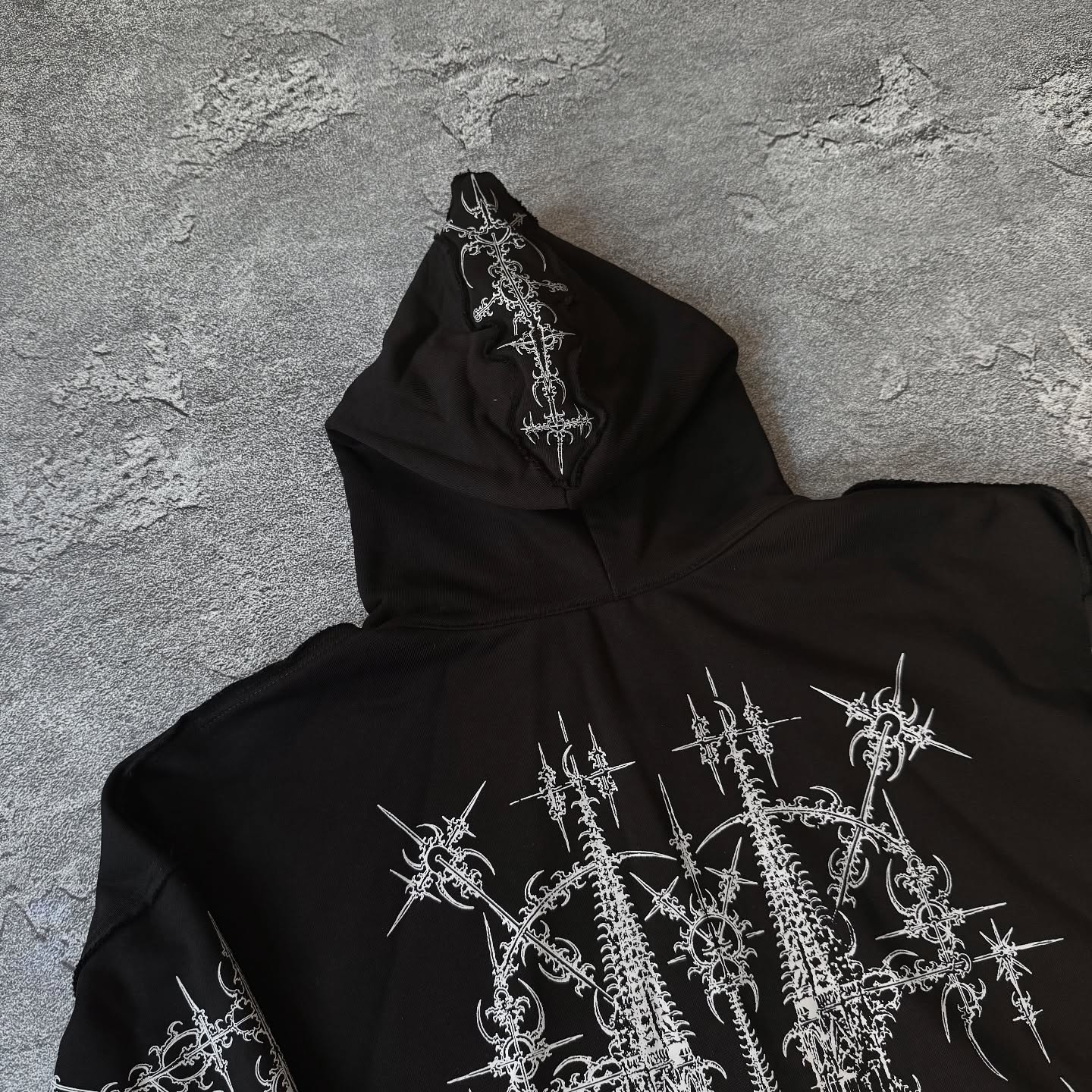 High-quality custom-made cotton-polyester fiber winter men's sweatshirt, hand-painted full-face double zipper hoodie, street style