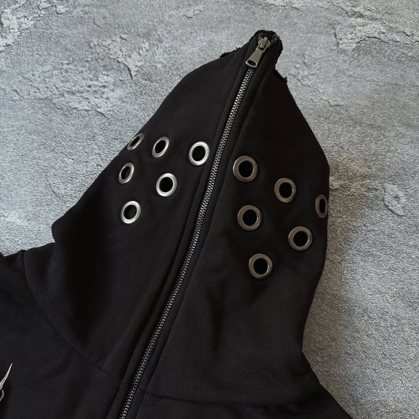 High-quality custom-made cotton-polyester fiber winter men's sweatshirt, hand-painted full-face double zipper hoodie, street style