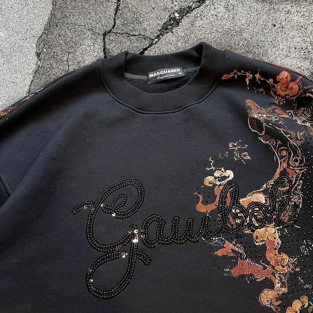 A 100% cotton round-neck hoodie with animal patterns for both men and women in winter, 350g custom rhindiamond full heat sublimation printed pullover